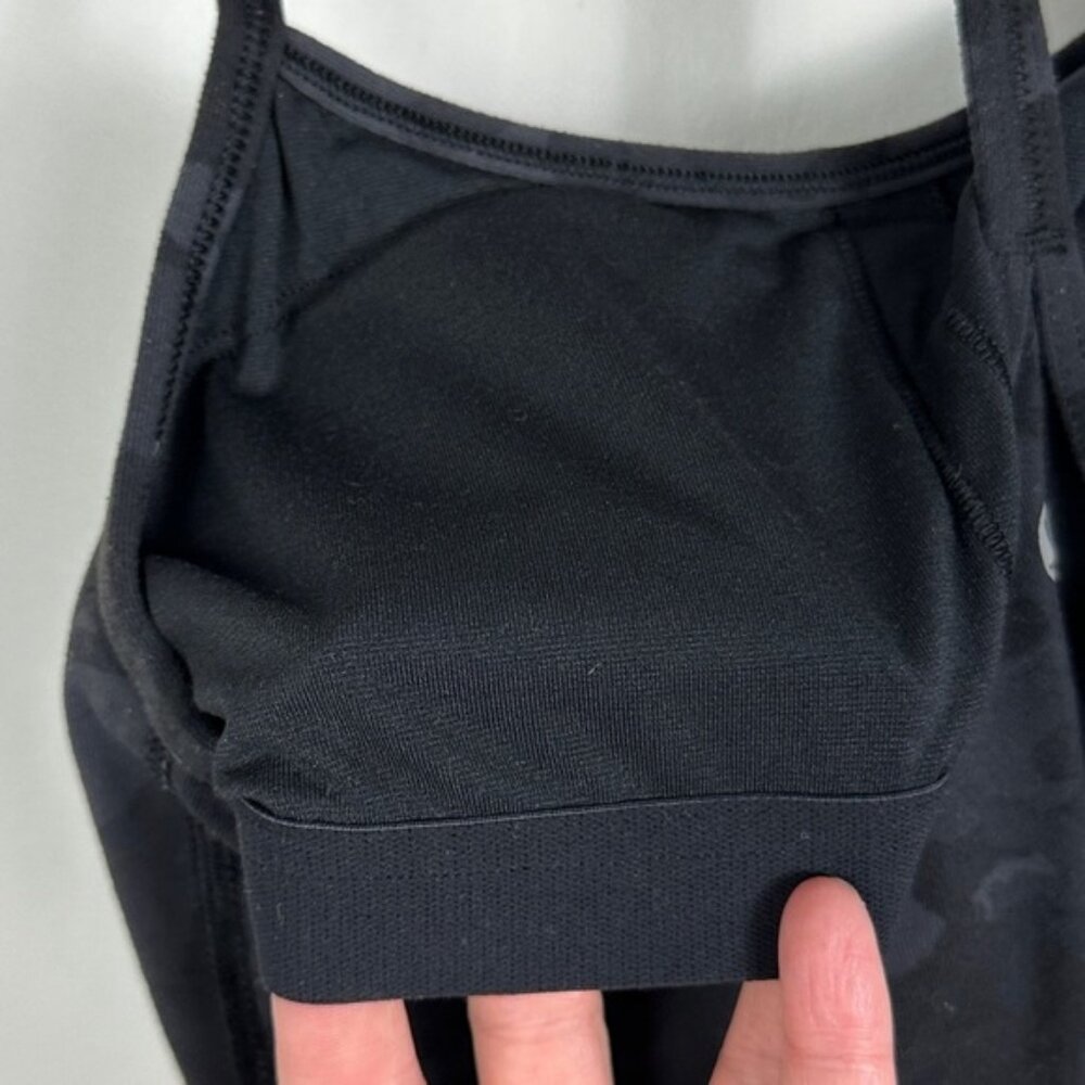 Lululemon 2019 Camouflage Black Power Y Tank Built In Bra With Cups Yoga Top 4 - Picture 5 of 11